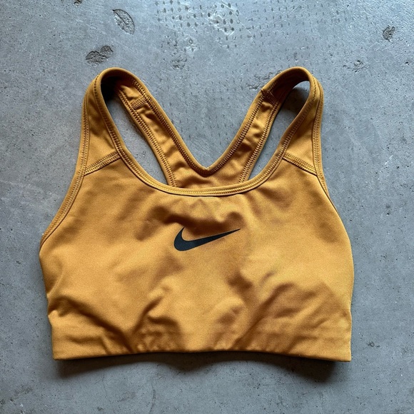nike gold sports bra